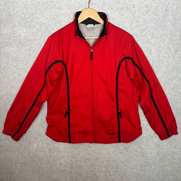 Nike Vintage Windbreaker Jacket-Red-Men Size Large (12-14) - Picture 2 of 8